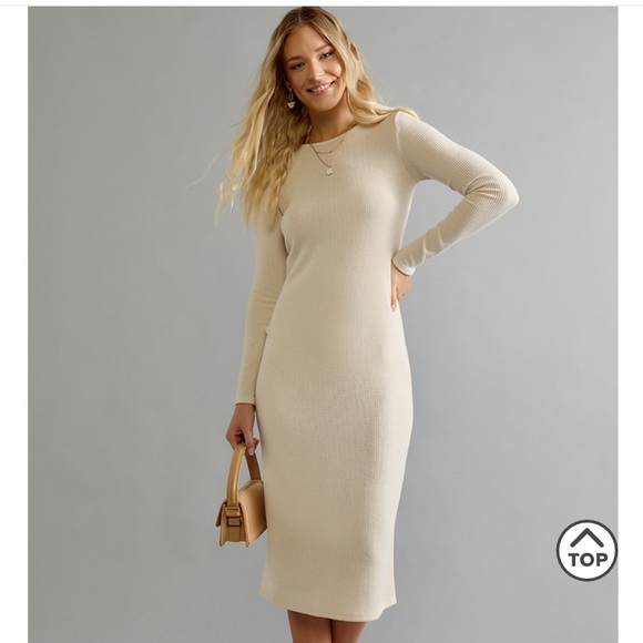 NWT Francesca’s Sandy Crewneck Rib Knit Midi Dress - Picture 1 of 5